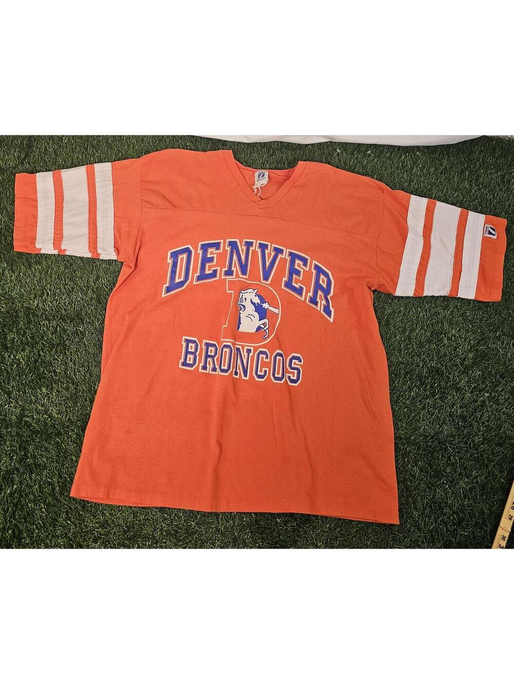 Vintage Orange Denver Broncos T Shirt Size XL 80s Old School Logo 7